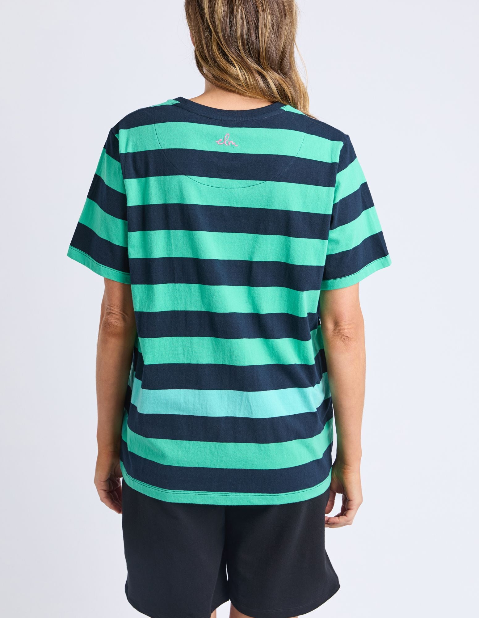 Eden Stripe Short Sleeve Tee - Blue / Green Stripe
