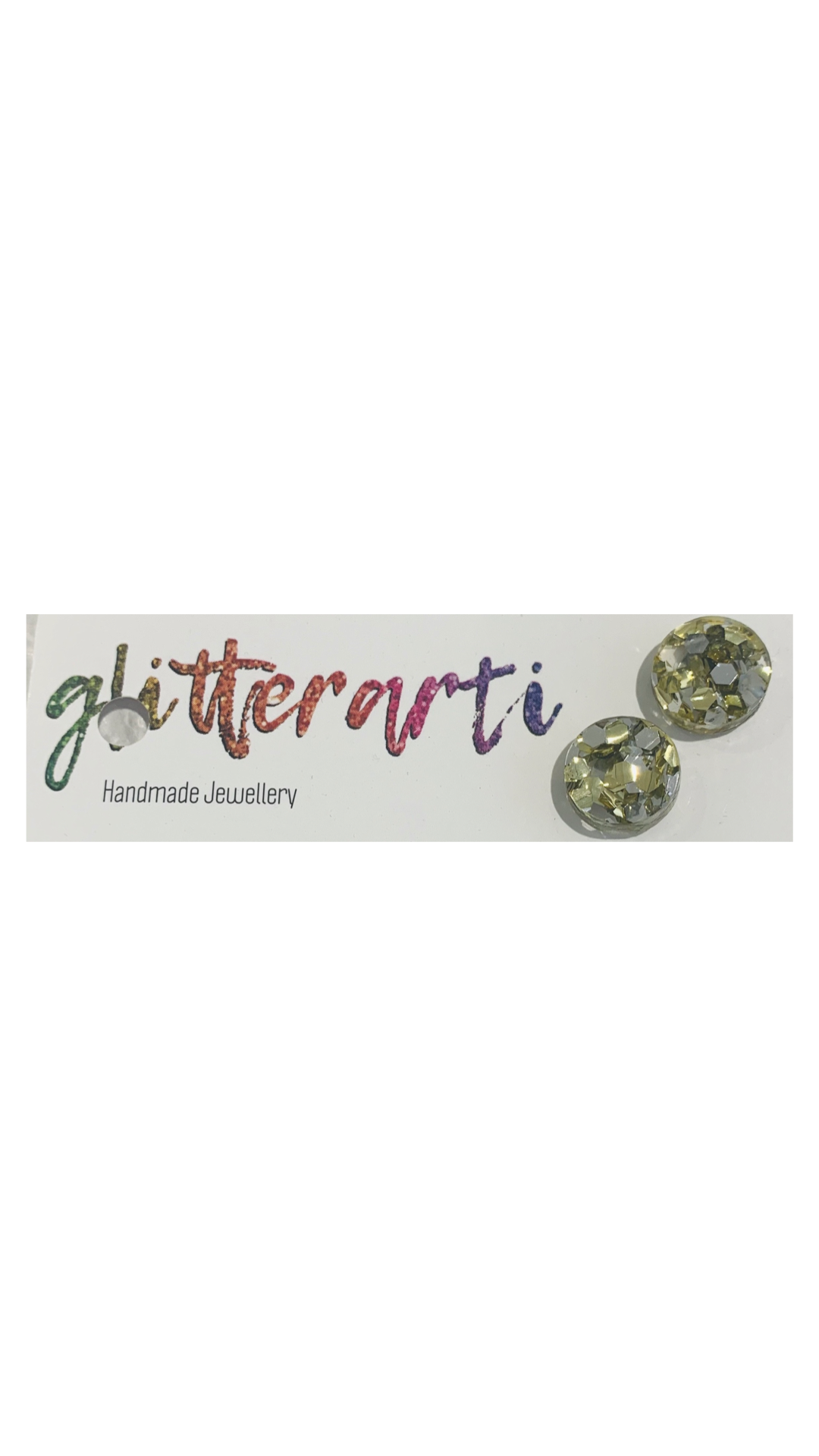 Small Stud Earring - Gold Glitter