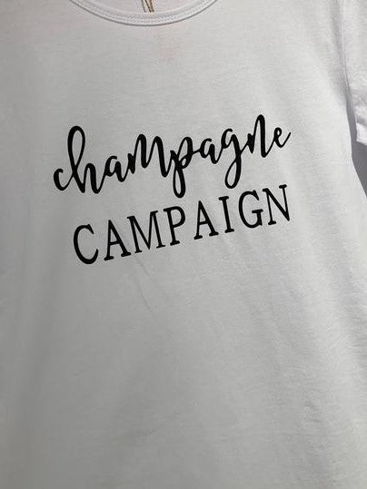 Champagne Campaign Tee - White